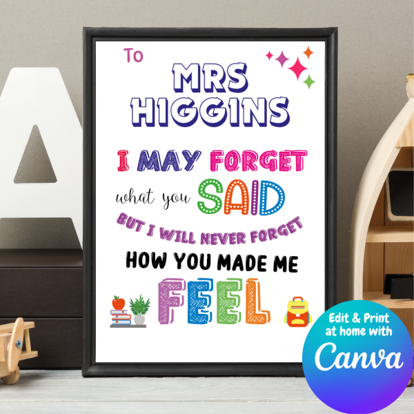 Classroom Poster Never Forget - thestickersite.com