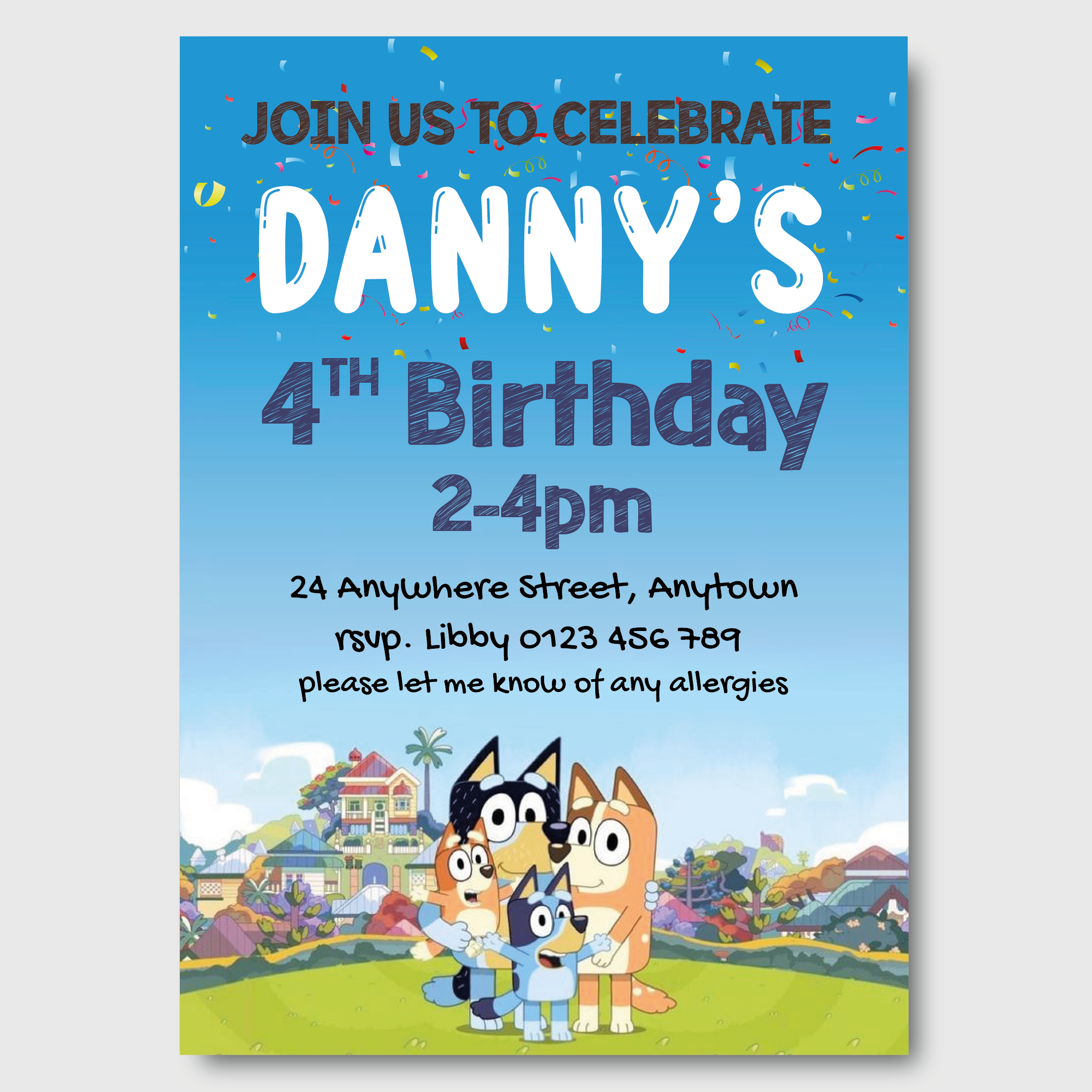 Bluey Invitations Thestickersite